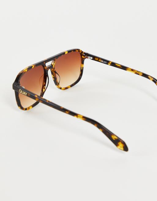 Quay On The Fly unisex square sunglasses in yellow  display picture 1