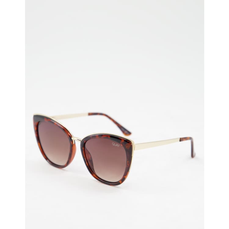 Quay Oversized Tortoise Cat-eye Sunglasses Flat Out NWT Quay Australia Sweet Dreams Sunglasses Tortoise Brown  main image 4