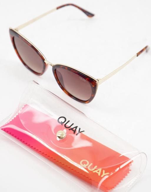 Quay oversized cat eye sunglasses in tortoise | ASOS display picture 2