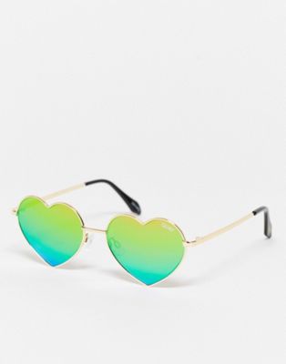 Quay Pride Heartbreaker rainbow sunglasses in multi