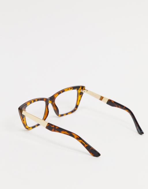Quay Prove It womens blue light cat eye glasses in tort | ASOS display picture 3