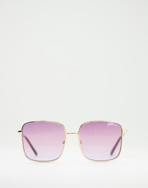 Quay real one oversized square lens sunglasses | ASOS display picture 3