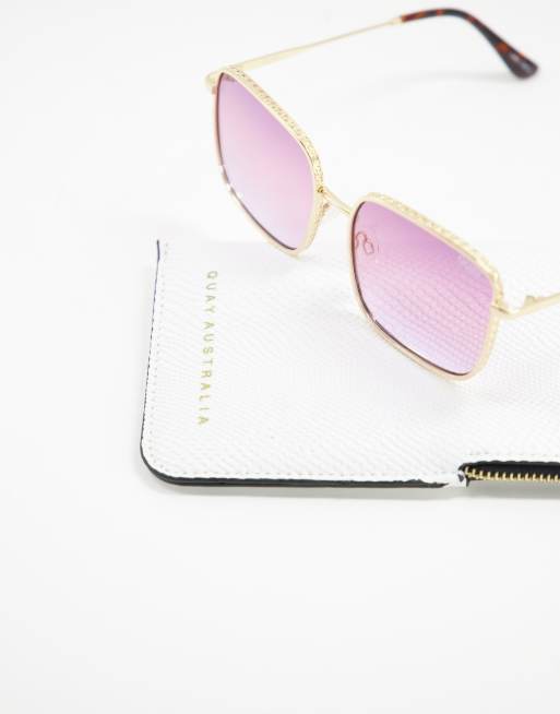 Quay real one oversized square lens sunglasses | ASOS display picture 2