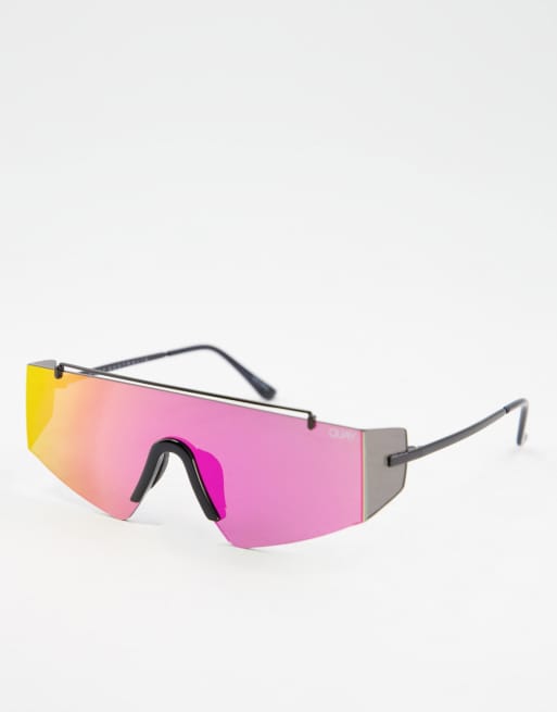 Quay – Różowe okulary przeciwsłoneczne typu visor 