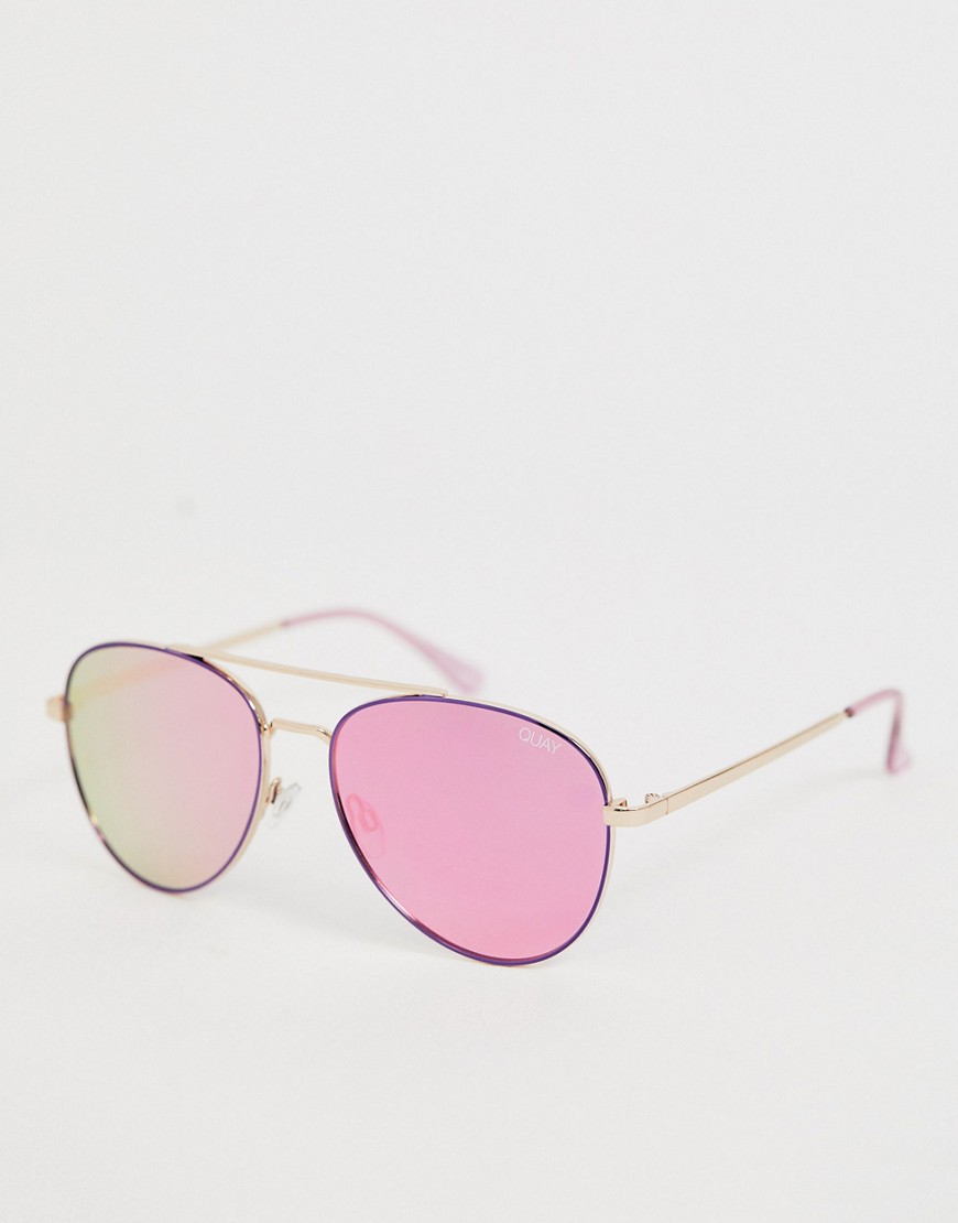 Quay Single Aviator Sunglasses-Gold