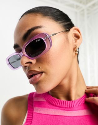 Quay so serious narrow festival sunglasses in lilac - ASOS Price Checker