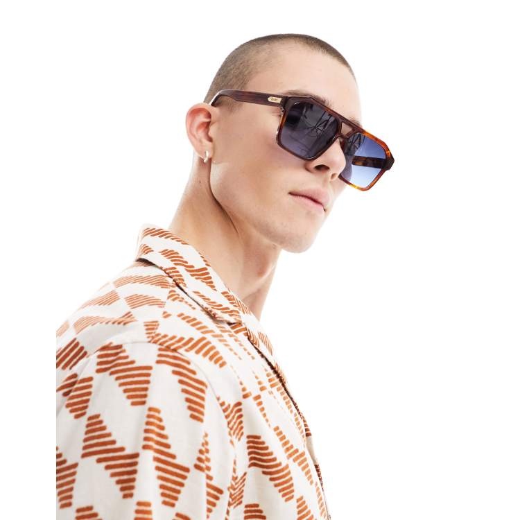 Quay soundcheck aviator sunglasses in tortoiseshell | ASOS display picture 1