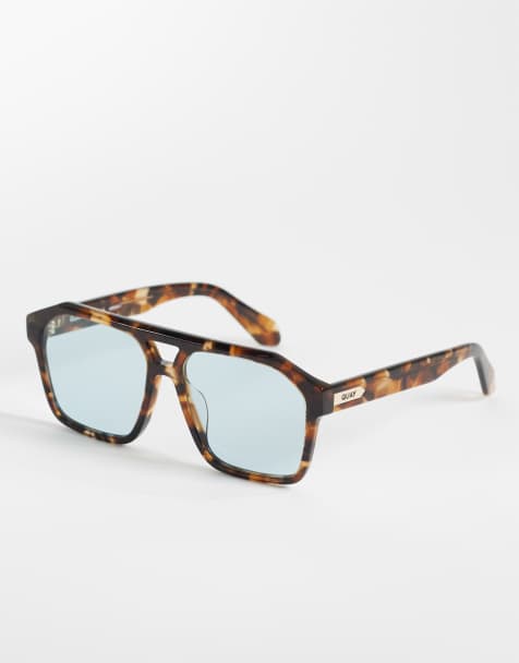 Quay - Soundcheck - Grote aviator zonnebril in tortoise met lichtbruine glazen - view 1