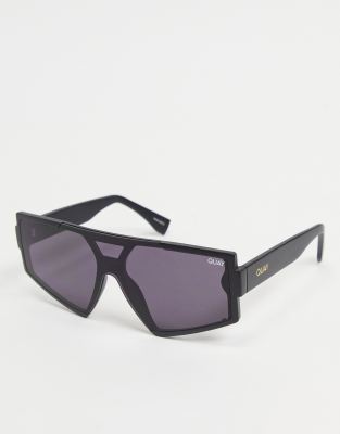 QUAY QUAY SPACE AGE WOMEN'S VISOR SUNGLASSES IN BLACK,QU-000750-MATTEBLK/B