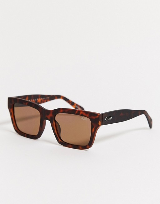 Quay Square Frame Sunglasses In Tort