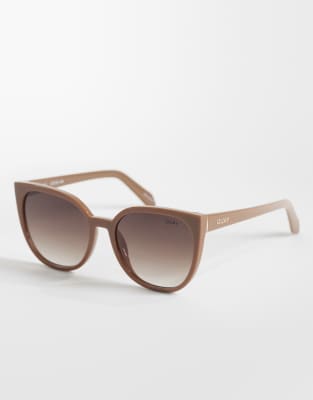Quay - Staycation - Cat-Eye-Sonnenbrille in Kaffeebraun-Brown