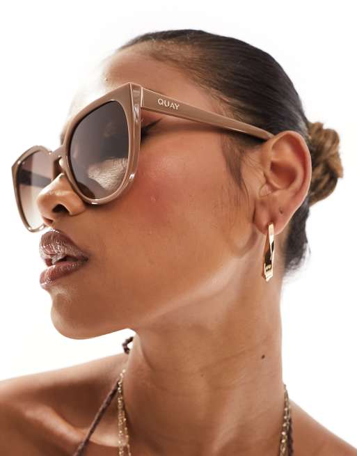 Quay Staycation cat eye sunglasses in brown, 4 of 4