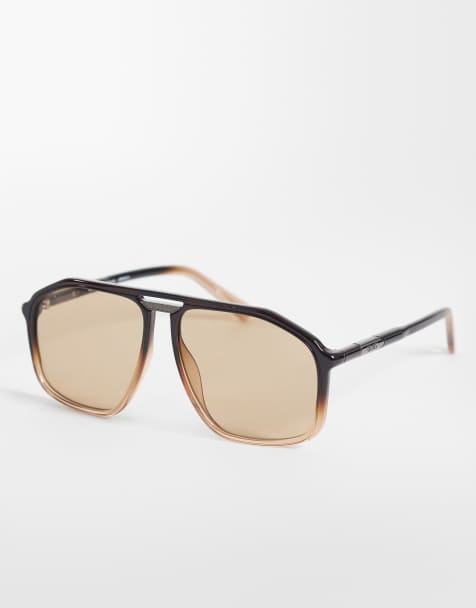 Quay - Studio Sesh - Brune og sepiabrune store aviator-solbriller - view 1