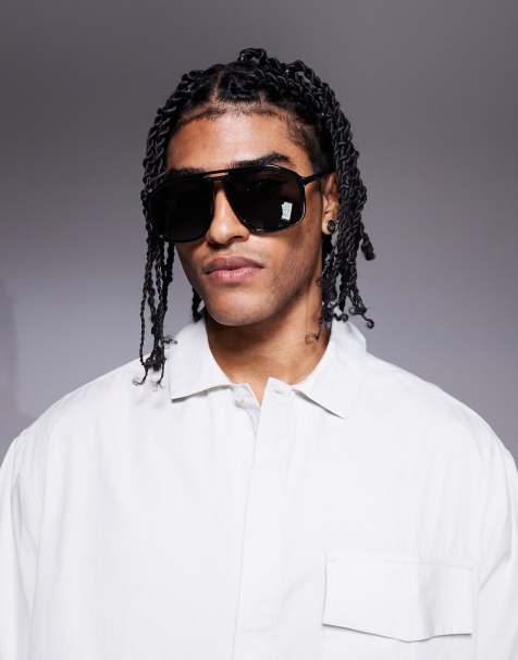 Quay studio sesh shield sunglasses in black - view 1