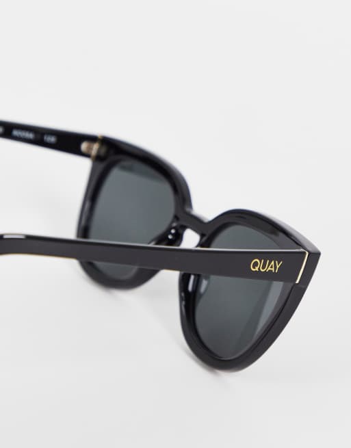 Quay – Svarta solglasögon i cateye-modell med polariserade glas, 3 av 4