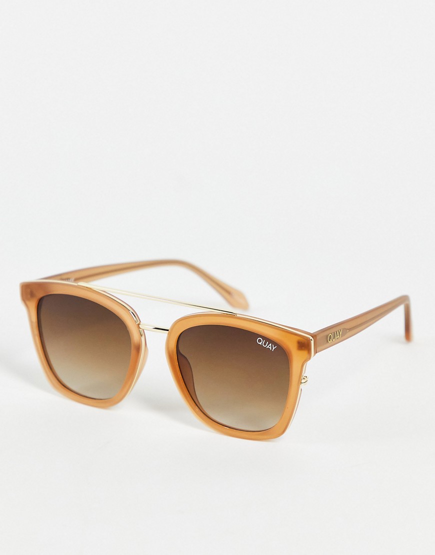 Quay Sweet Dreams women's round sunglasses in beige-Brown