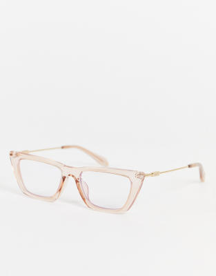Quay The Kween cat eye blue light glasses in oat-Neutral