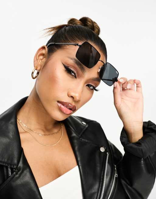 Keeping It Real Square Sunglasses - Black, Fashion Nova, Sunglasses