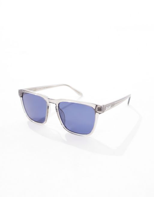 Quay unplugged square sunglasses in gray polarized | ASOS display picture 3