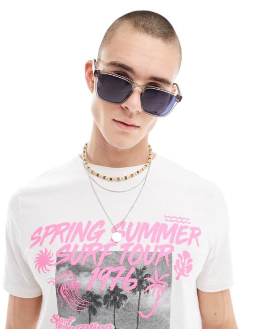Quay unplugged square sunglasses in gray polarized | ASOS
