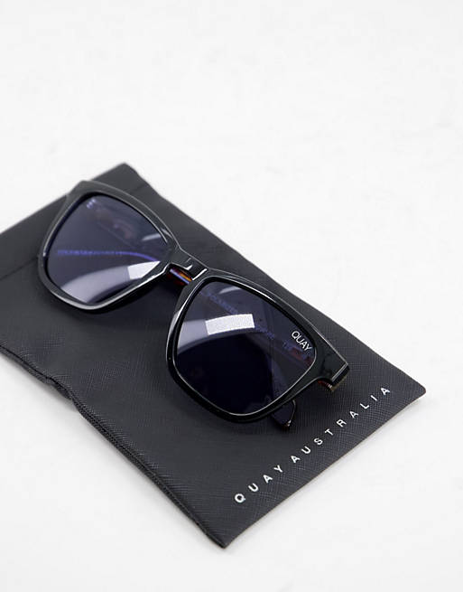 Accessoires Zonnebrillen Vierkante brillen Quay Vierkante bril zwart casual uitstraling 