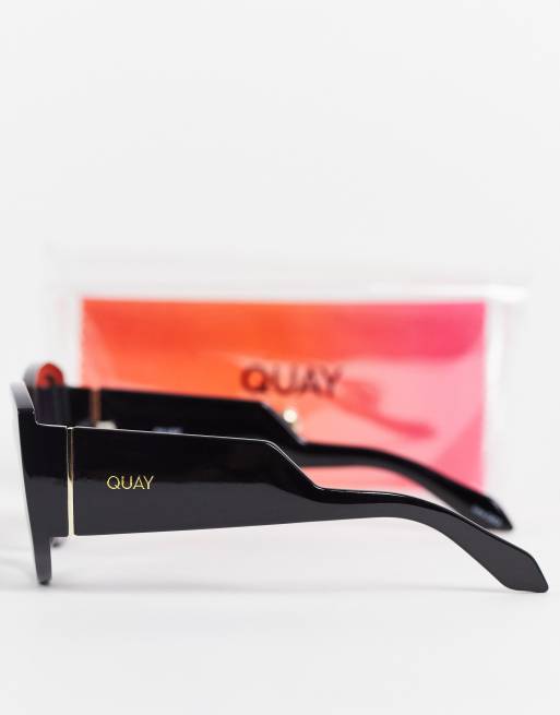 Quay - Who Is She - Lunettes de soleil carrées pour femme - Noir, 4 de 4
