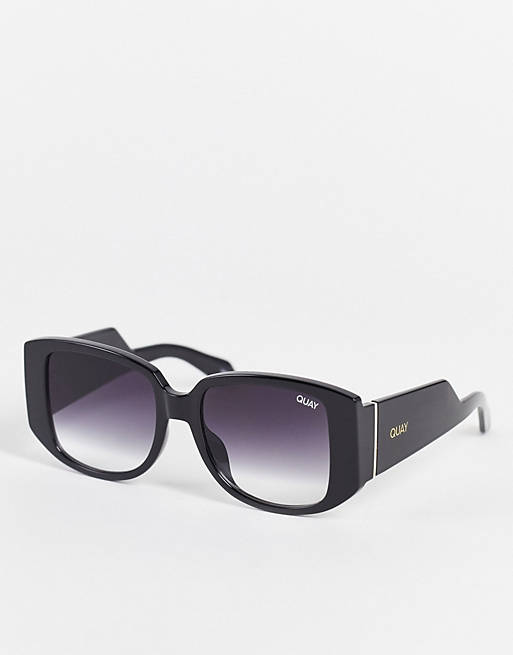 Quay Who Is She womens square sunglasses in black