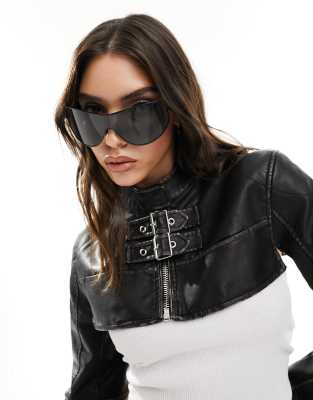 Quay Balance 51mm Shield Sunglasses In Black