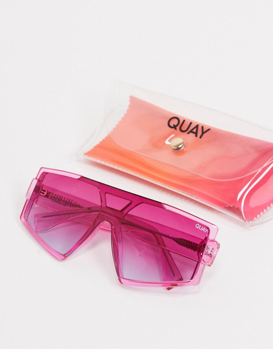 QUAY QUAY SPACE AGE WOMENS VISOR SUNGLASSES IN PINK,QU-000750-PINK/PINK