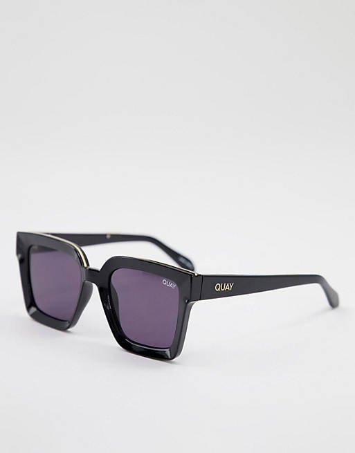 Quay X Maluma Fools Gold unisex oversized square sunglasses in black