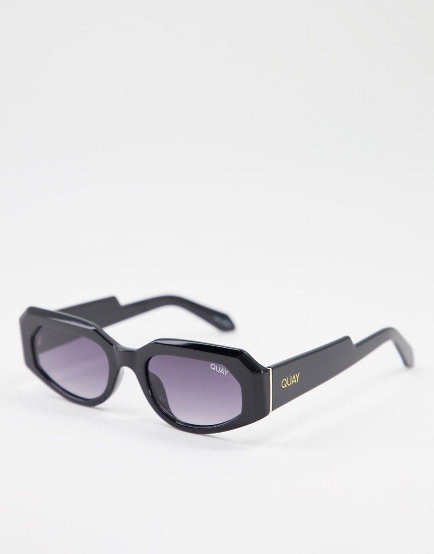 Quay X Maluma - No Sleep - Uniseks retro zonnebril in zwart met rokerige glazen