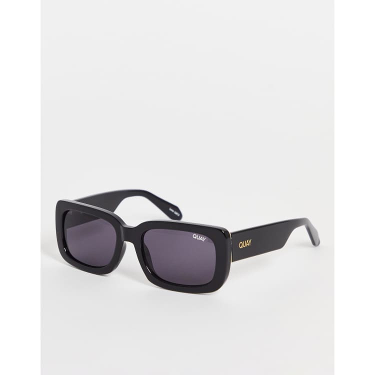 Quay Yada Yada square sunglasses in black smoke | ASOS display picture 2