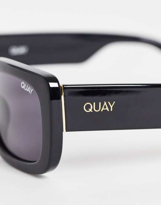Quay Yada Yada square sunglasses in black smoke | ASOS display picture 1
