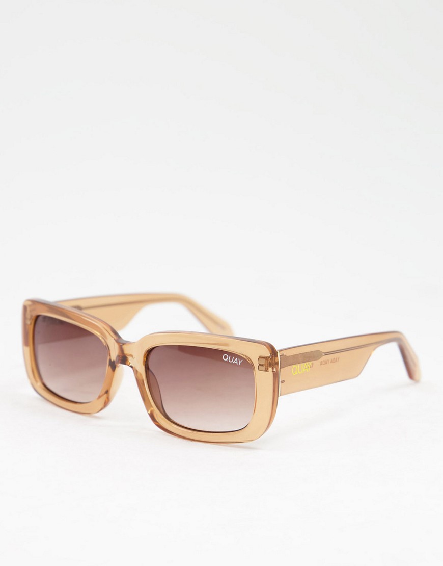 Quay Yada Yada womens square sunglasses in brown