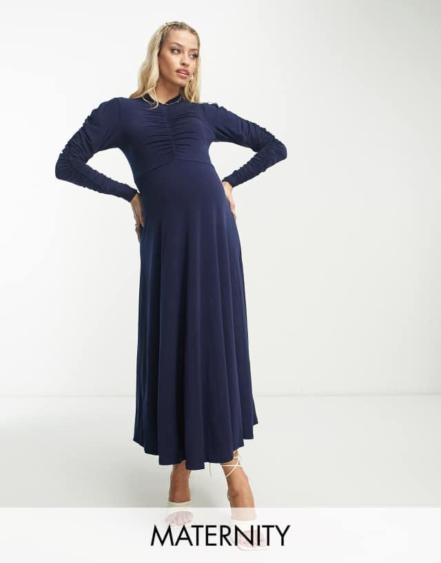 Queen Bee Maternity body-conscious dress in navy