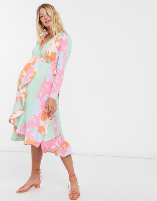 wrap over midi dress