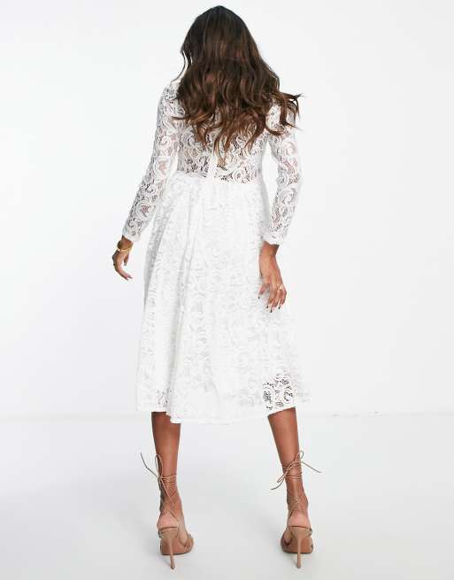 Queen Bee maternity lace dress in white