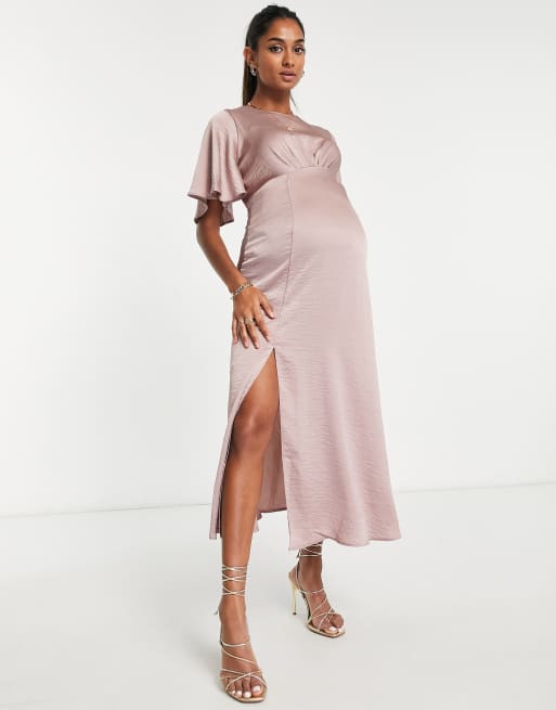 black knitted dress midi Black Side Slit Midi Dress