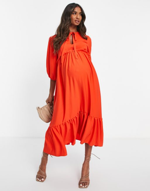 Asos red 2024 maternity dress