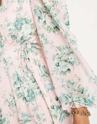 Queen Bee Maternity - Vestito a portafoglio rosa pastello con pannelli per l'allattamento  donna Rosa - immagine1