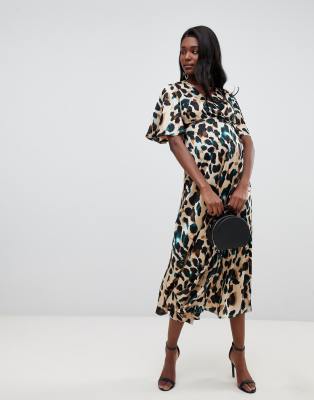 green leopard print dress asos