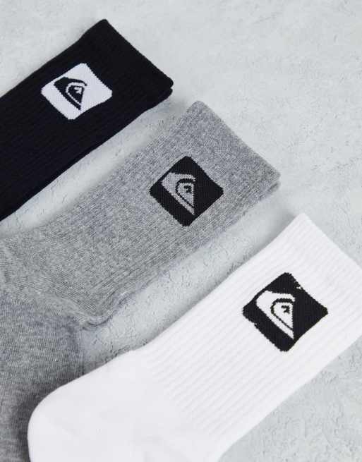 Quiksilver 3-pack crew socks in multi, 2 of 4