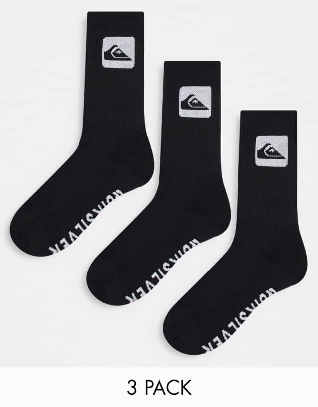 Quiksilver 3 pack socks in black