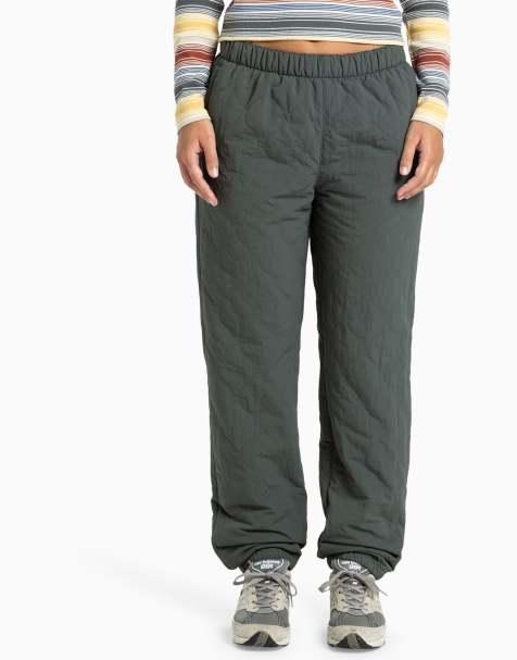 Quiksilver Adventure quilted trousers in urban chic in black