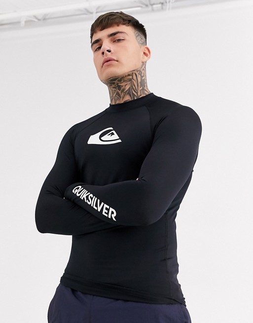 Quiksilver All Time long sleeve rash guard in black
