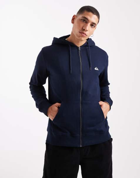 Quiksilver – Basic – Kapuzenjacke in Blau mit durchgehendem Reißverschluss - view 1