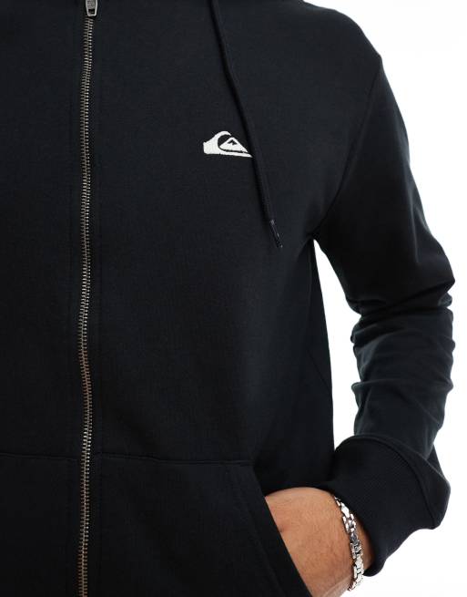 Quiksilver – Basic – Kapuzenjacke in Schwarz mit Reißverschluss, 3 von 4