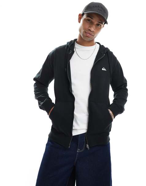 Quiksilver Basic zip full zip hoodie in black - view 1