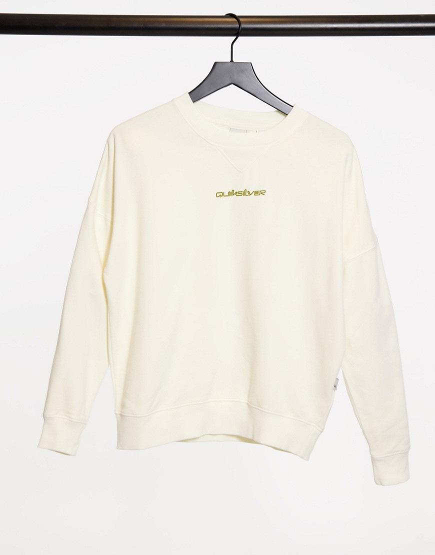Quiksilver – Beige sweatshirt i oversize-modell-Vit