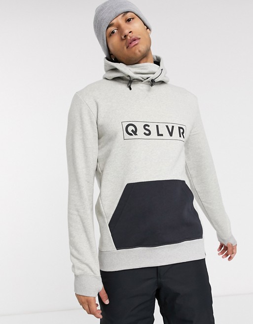 Quiksilver Big Logo Teach hoodie in grey